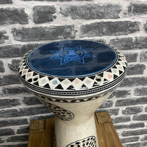 Lebanese Darbuka Ceramic Style Drum 17inch x 9 inch w/ Bag - Made in Egypt