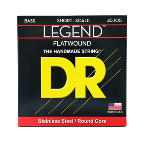 DR LEGEND SFL-45 Polished Flatwound Stainless Steel Bass Guitar Strings: Medium 45-105 Short Scale