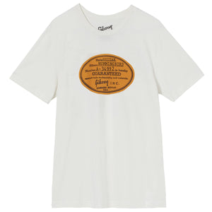 Gibson Acoustic Label T-Shirt Vintage White Large