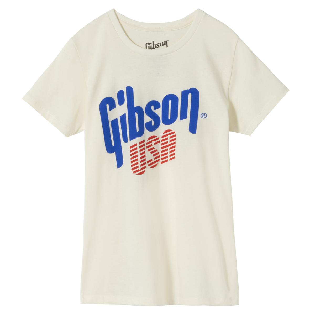 Gibson USA Womens T-Shirt Vintage White 2XL