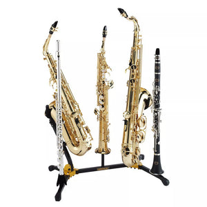 Hercules DS538B Duo 2x Alto/Tenor SAX Stand w/ 2x Clarinet/Flute & 1x Soprano SAX