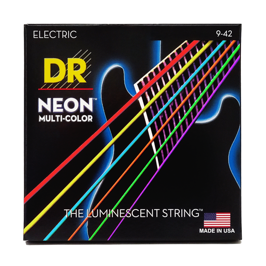 DR HI-DEF NEON NMCE-9 MULTI-COLOR Colored Electric Guitar Strings: Light 9-42