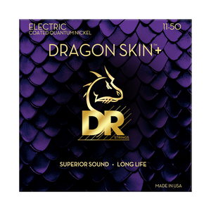 DR Dragon Skin+ DEQ-11 Electric Guitar Strings: 11-50