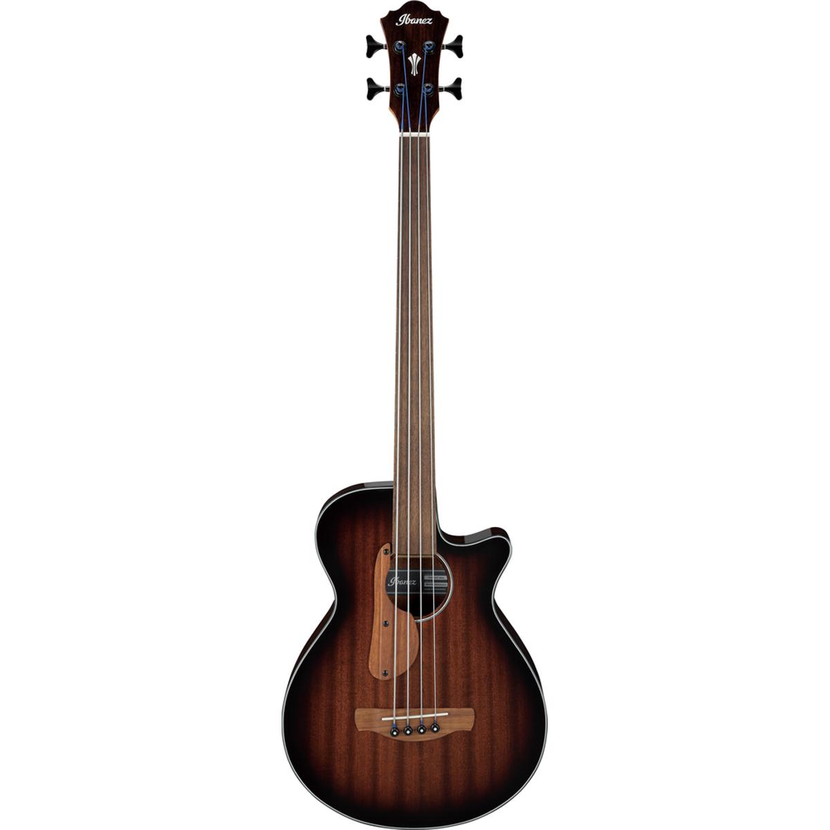 Ibanez AEGB24FEMHS Acoustic Bass Guitar Mahogany Sunburst High Gloss w/ Pickup & Cutaway