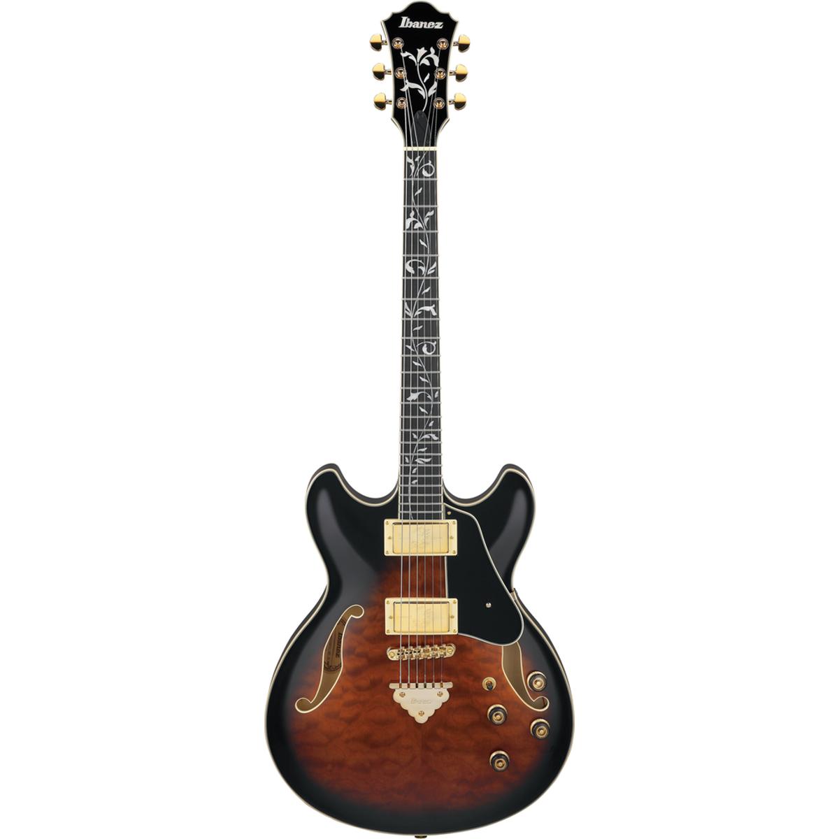 Ibanez AS93QMSP Electric Guitar Dark Brown Sunburst