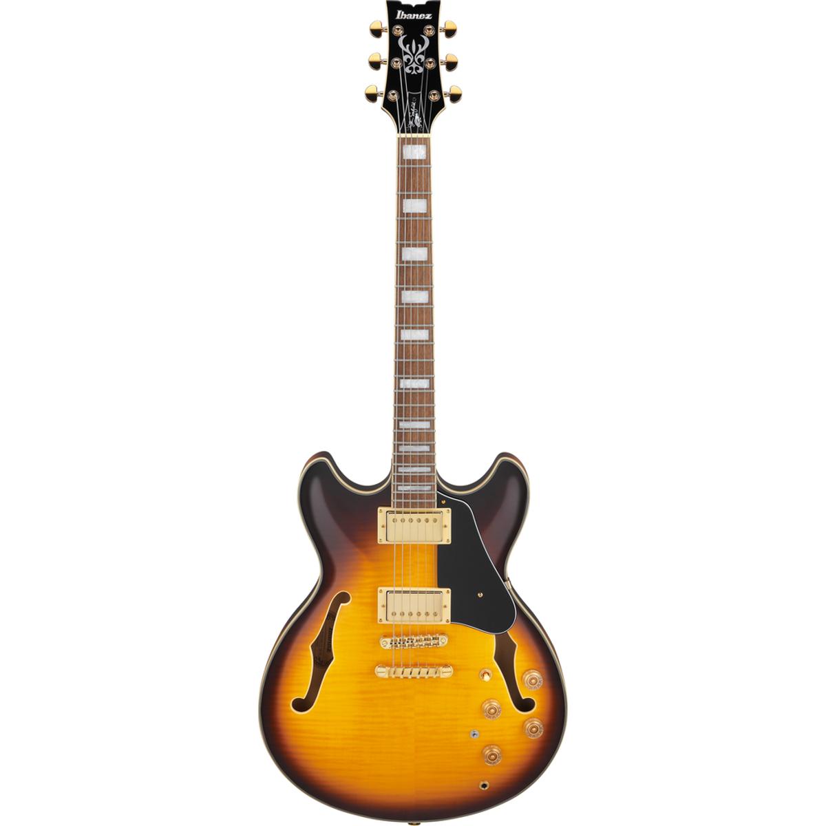 Ibanez JSM10EM John Scofield Signature Hollow Body Electric Guitar 2-Tone Sunburst w/ Hardcasae