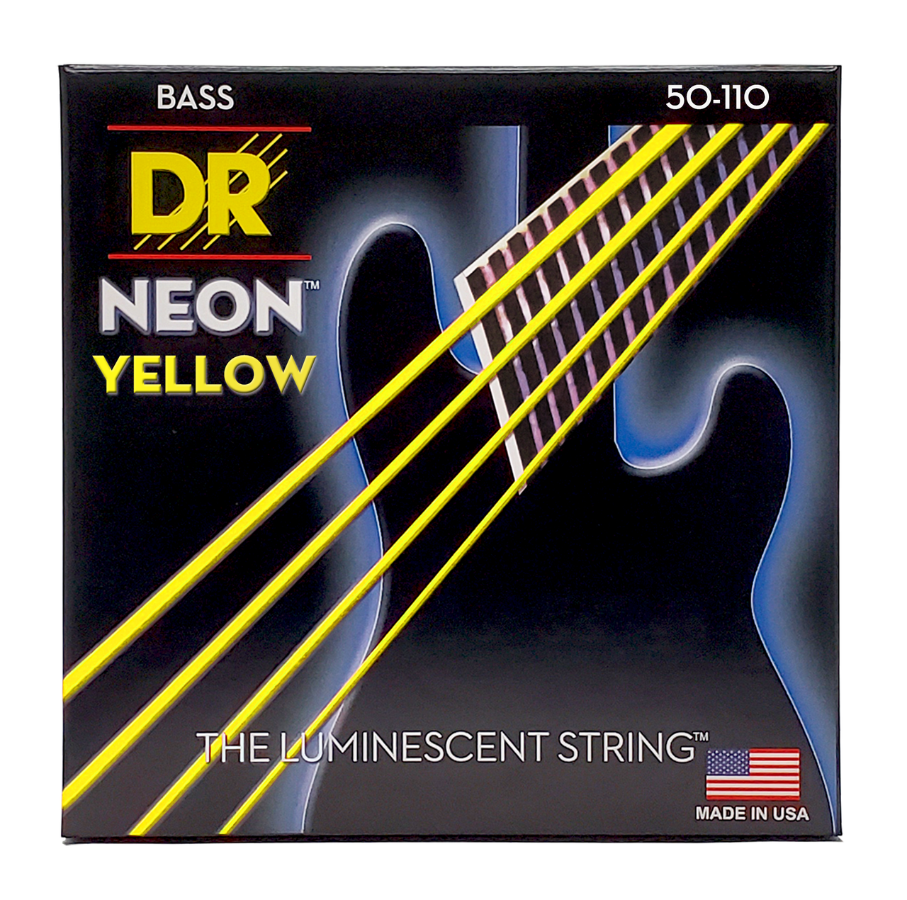 DR HI-DEF NEON NYB-50 Yellow Colored Bass Guitar Strings: Heavy 50-110