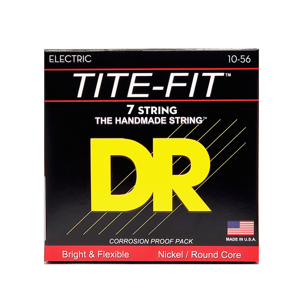 DR TITE-FIT MT7-10 Nickel Plated Electric Guitar Strings: 7-String Medium 10-56