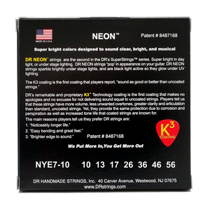 DR HI-DEF NEON NYE7-10 YELLOW Colored Electric Guitar Strings: 7-String Medium 10-56