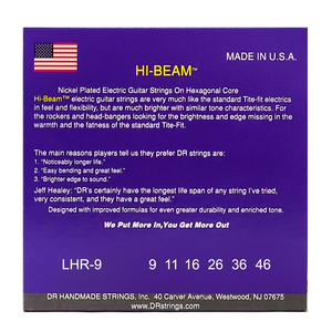 DR HI-BEAM LHR-9/46 Nickel Plated Electric Guitar Strings: Light to Medium 9-46