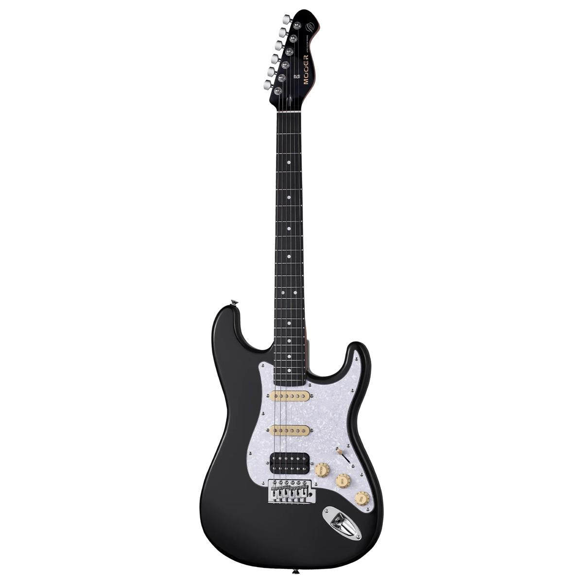 Mooer MSC10 ST-Style Electric Guitar Black w/ White Pickguard & Gig Bag - MSC-10-BLK/WHTSP