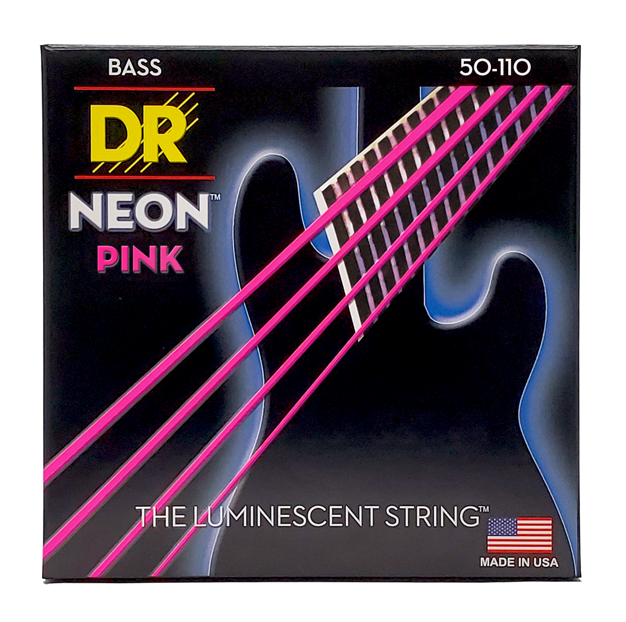 DR HI-DEF NEON NPB-50 Pink Colored Bass Guitar Strings: Heavy 50-110