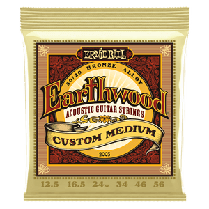 Ernie Ball 2005 Earthwood Acoustic Guitar Strings 80/20 Bronze Custom Medium 12.5-56