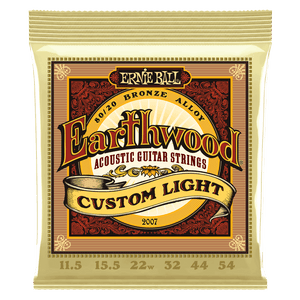 Ernie Ball 2007 Earthwood Acoustic Guitar Strings 80/20 Bronze Custom Light 11.5-54