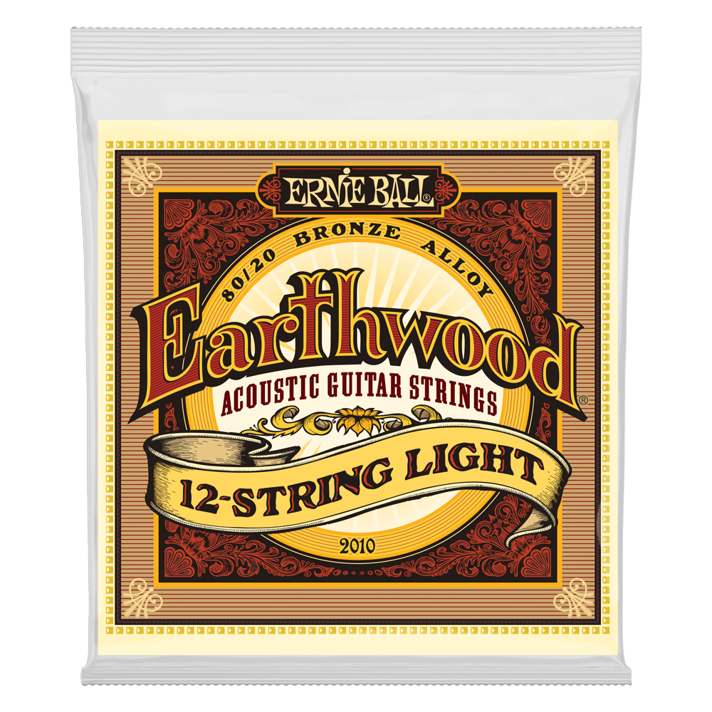 Ernie Ball 2010 Earthwood Acoustic Guitar Strings 12-String 80/20 Bronze Light 9-46 & 9-26