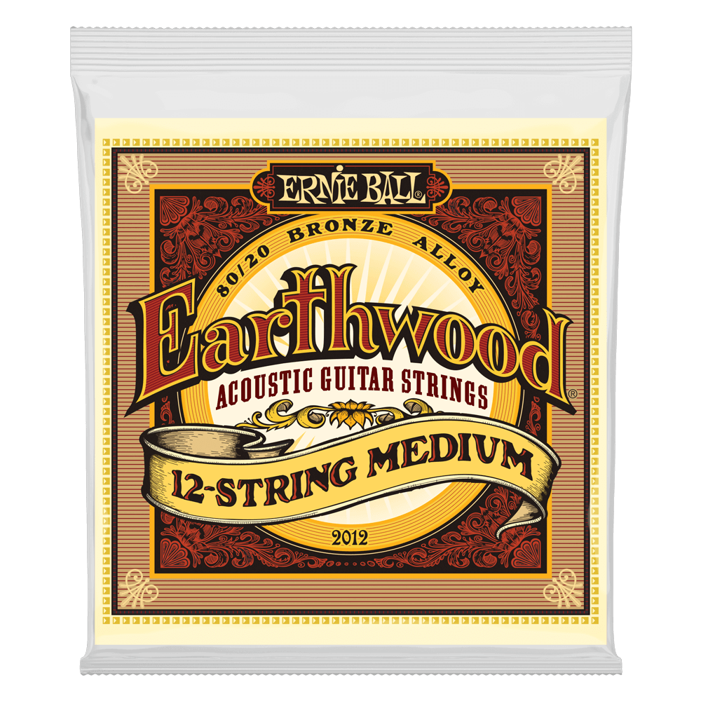 Ernie Ball 2012 Earthwood Acoustic Guitar Strings 12-String 80/20 Bronze Medium 11-52 & 11-25