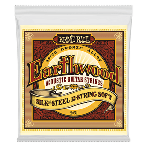 Ernie Ball 2051 Earthwood Acoustic Guitar Strings 12-String 80/20 Bronze Silk & Steel Soft 9-45 & 9-26