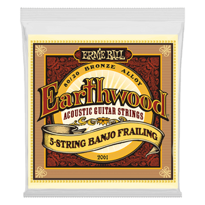 Ernie Ball 2061 Earthwood 5-String Banjo Strings Frailing 80/20 Bronze 10-24 (Loop End)