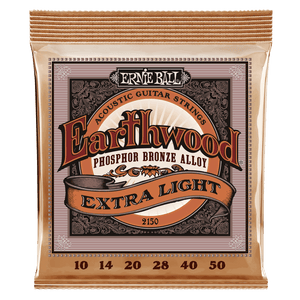 Ernie Ball 2150 Earthwood Acoustic Guitar Strings Phosphor Bronze Extra-Light 10-50