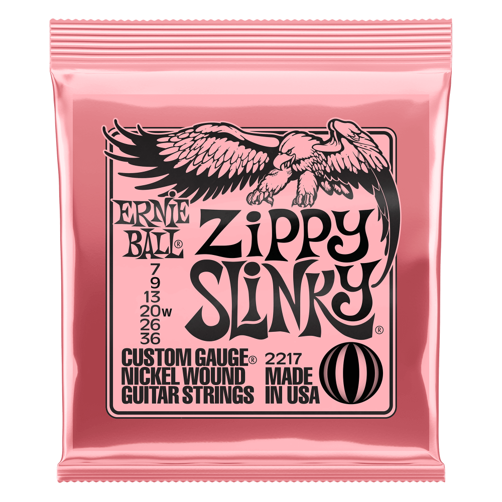 Ernie Ball 2217 Electric Guitar Strings Slinky Nickel Wound Zippy 7-36