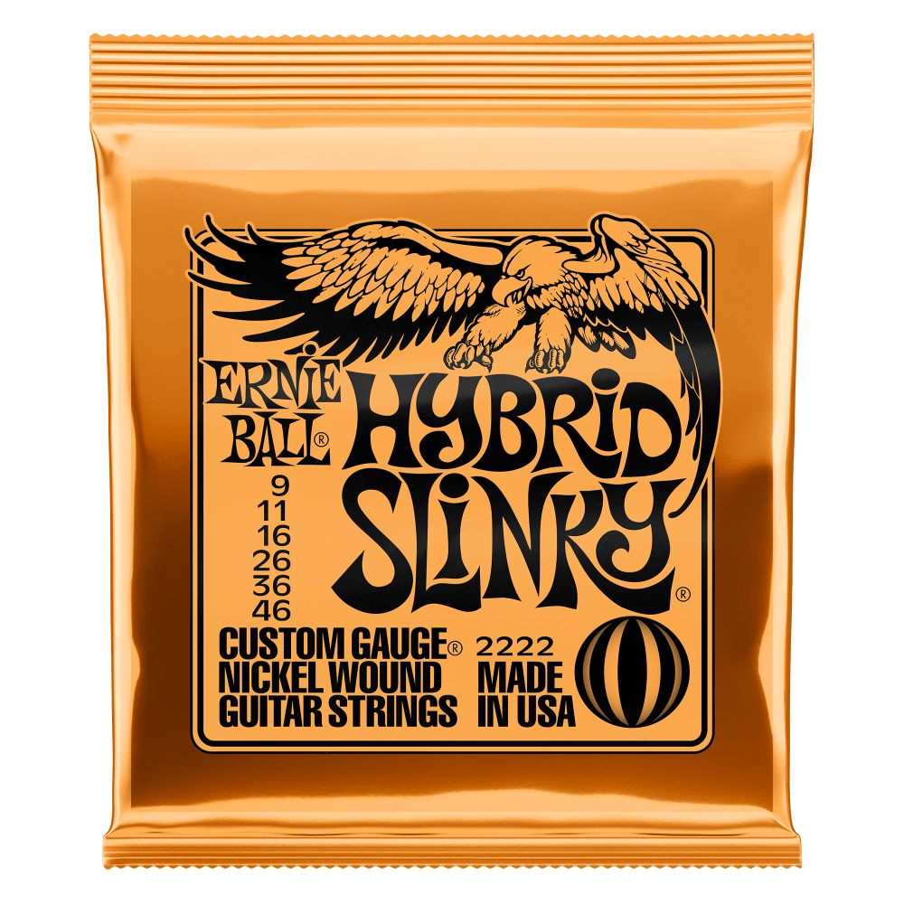 10 x Ernie Ball 2222 Electric Guitar Strings Slinky Nickel Wound Hybrid 9-46