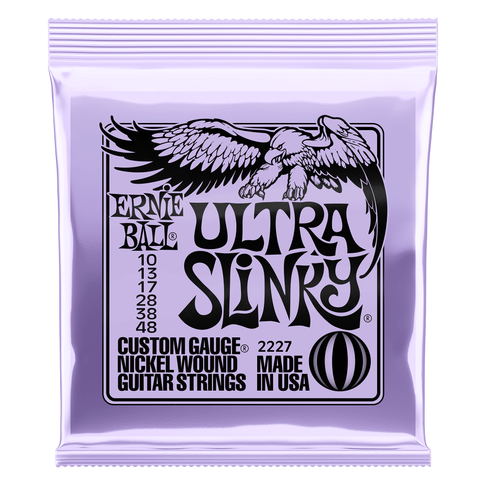 Ernie Ball 2227 Electric Guitar Strings Slinky Nickel Wound Ultra 10-48