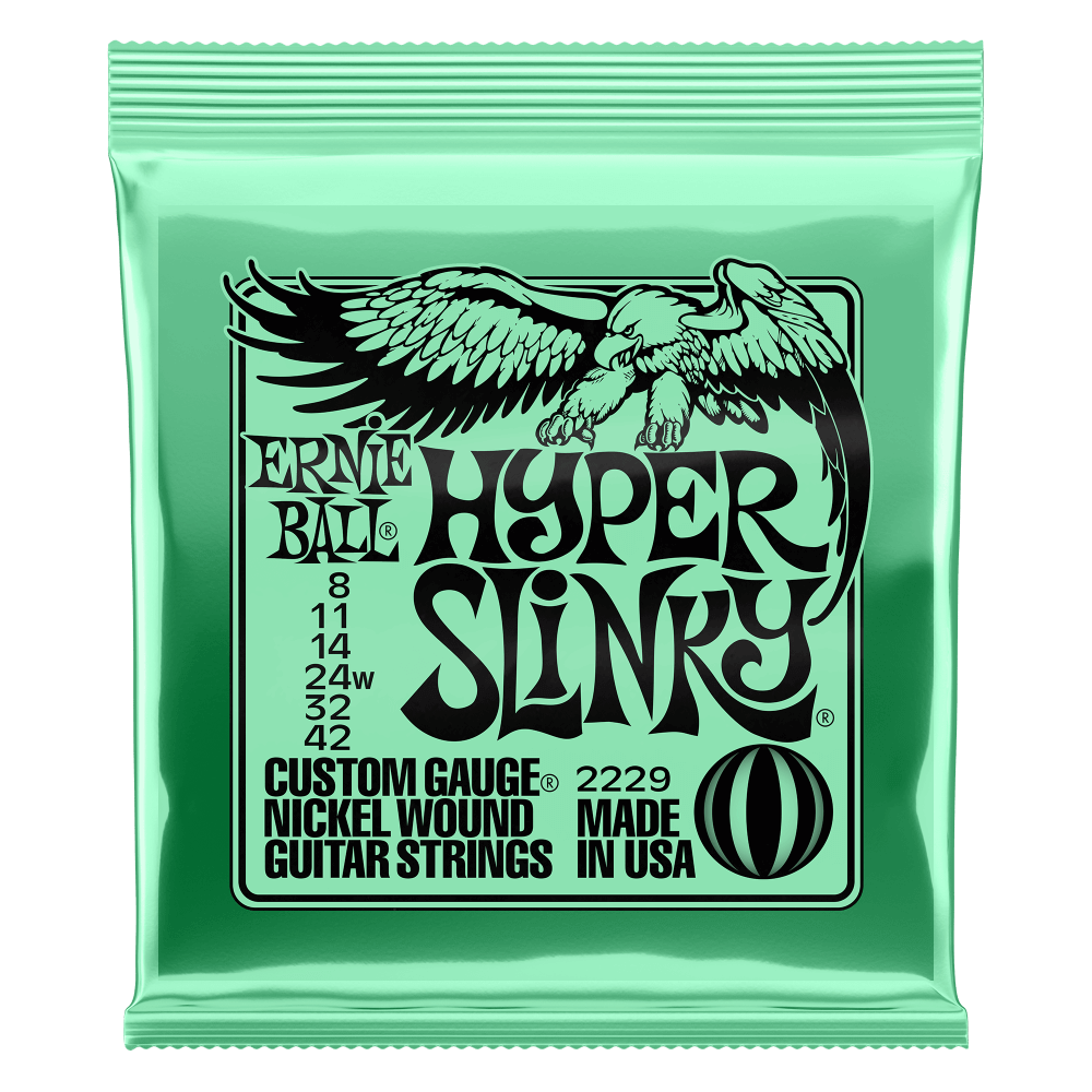 Ernie Ball 2229 Electric Guitar Strings Slinky Nickel Wound Hyper 8-42