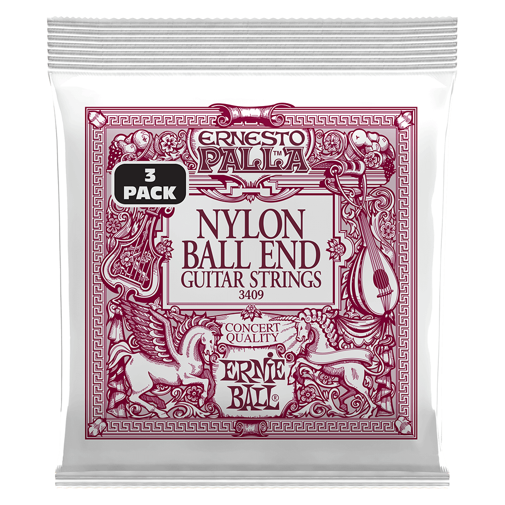 Ernie Ball 3409 Ernesto Palla Classical Nylon Guitar Strings 28-42 Ball End (3 Pack)