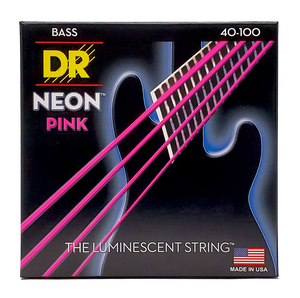 DR HI-DEF NEON NPB-40 Pink Colored Bass Guitar Strings: Light 40-100