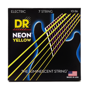 DR HI-DEF NEON NYE7-10 YELLOW Colored Electric Guitar Strings: 7-String Medium 10-56