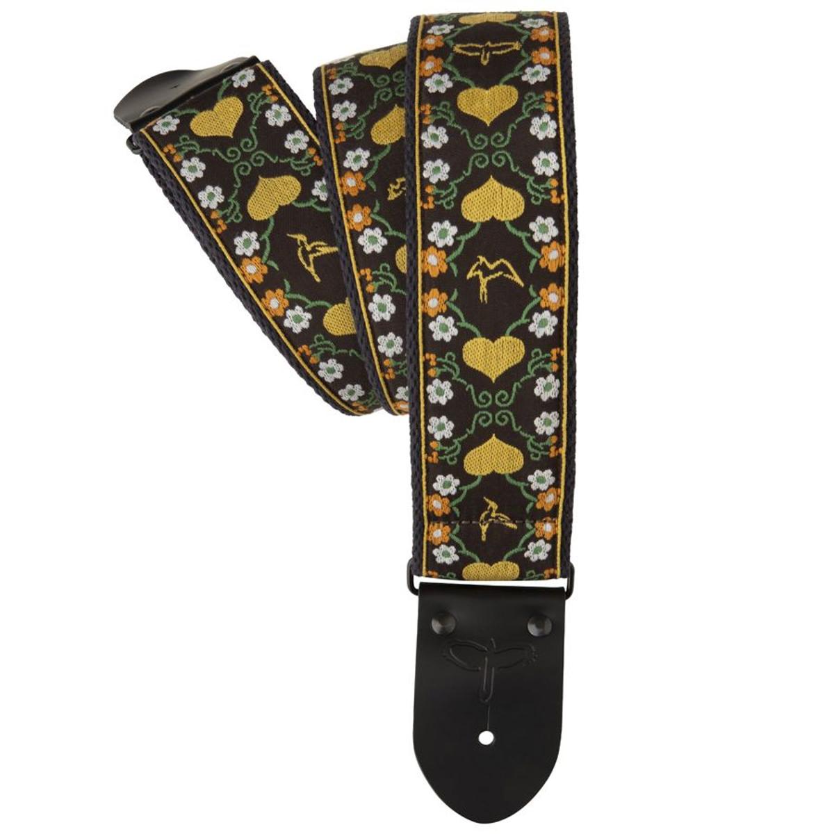 PRS 2.5inch Retro Guitar Strap Floral Yellow