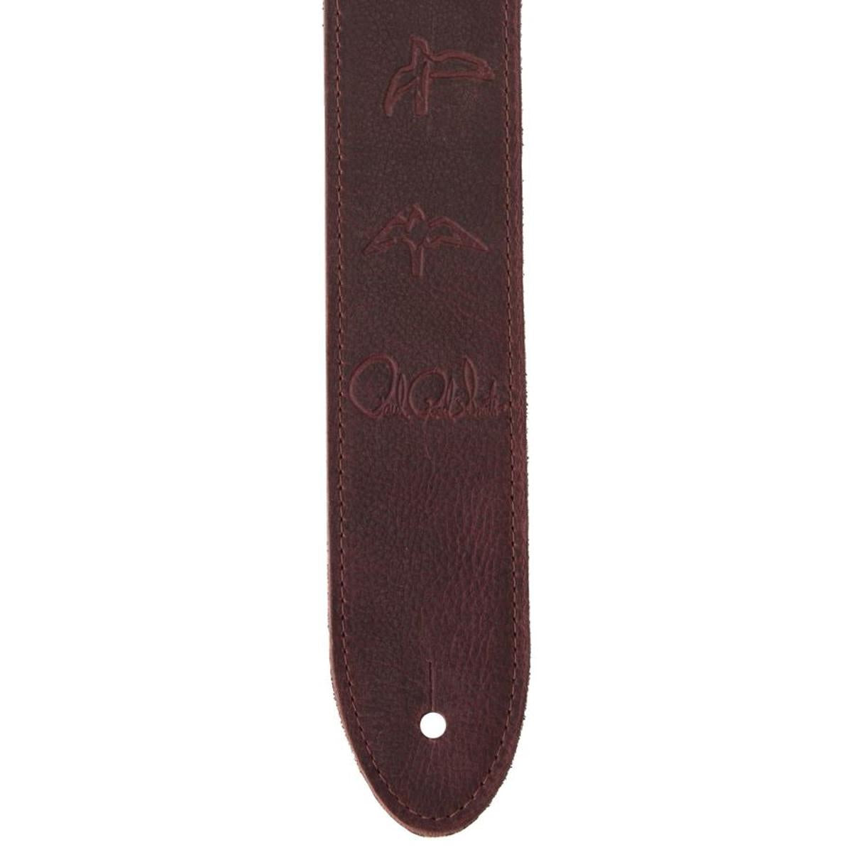 PRS 2inch Reversible Leather/Suede Guitar Strap w/ Birds Oxblood