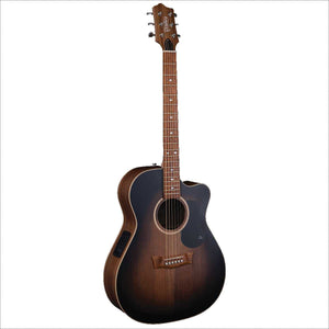 Pratley Premier OM Acoustic Guitar All Solid Blackwood Vintage Black Burst Top w/ Cutaway & Pickup