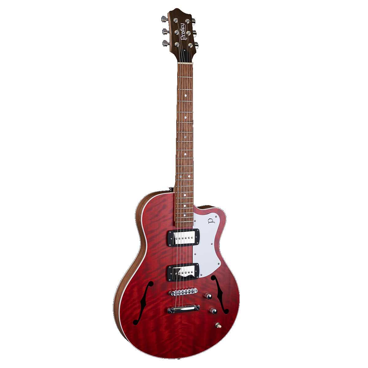 Pratley SH90-R Electric Guitar Semi-Hollow Single Cut Cherry Red w/ SD Phat Cat P90 Pickups