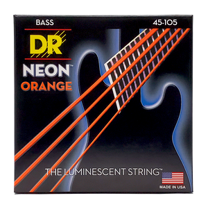 DR HI-DEF NEON NOB-45 Orange Colored Bass Guitar Strings: Medium 45-105