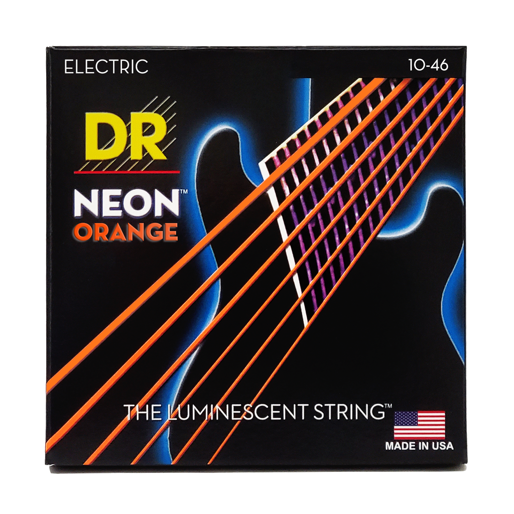 DR HI-DEF NEON NOE-10 ORANGE Colored Electric Guitar Strings: Medium 10-46