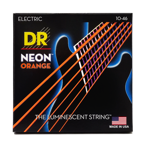 DR HI-DEF NEON NOE-10 ORANGE Colored Electric Guitar Strings: Medium 10-46