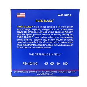 DR PURE BLUES PB-45/100 Quantum Nickel Bass Guitar Strings: Light to Medium 45-100