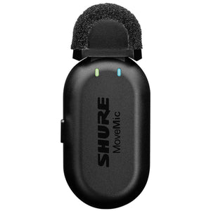 Shure MoveMic One Single-Channel Wireless Lavalier Microphone w/ USB-C Cable & Charging Case