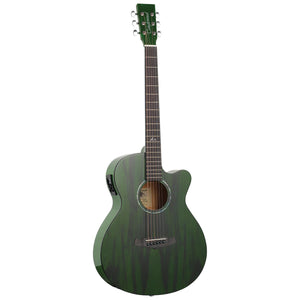 Tanglewood Azure Acoustic Guitar Superfolk Pacific Walnut Aurora Green Gloss w/ Cutaway & Pickup