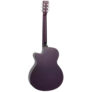 Tanglewood Azure Acoustic Guitar Superfolk Quilted Ash Foxglove Purple Gloss w/ Cutaway & Pickup