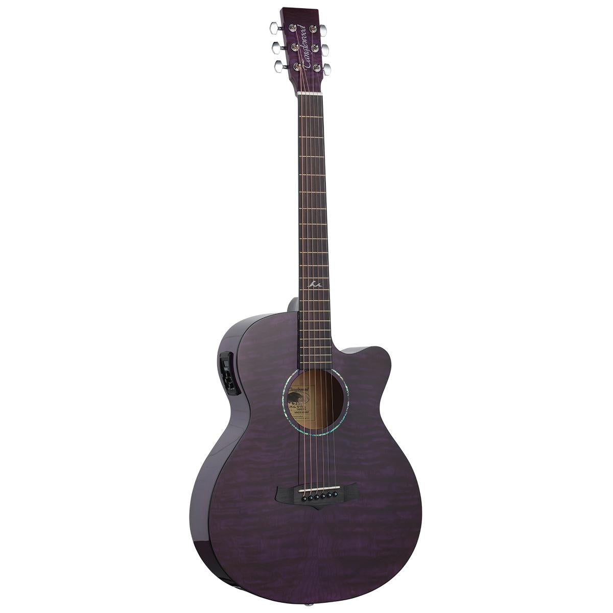 Tanglewood Azure Acoustic Guitar Superfolk Quilted Ash Foxglove Purple Gloss w/ Cutaway & Pickup