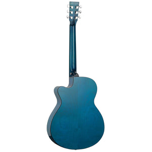 Tanglewood Azure Acoustic Guitar Superfolk Quilted Ash Serenity Blue Gloss w/ Cutaway & Pickup