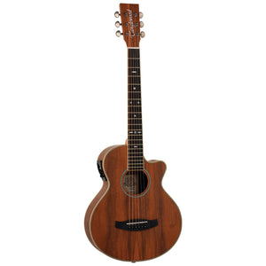 Tanglewood TRU2-CE-AW Reunion Pro Acoustic Guitar Traveller Super Folk All Figured Black Walnut Solid Top w/ Cutaway & Pickup