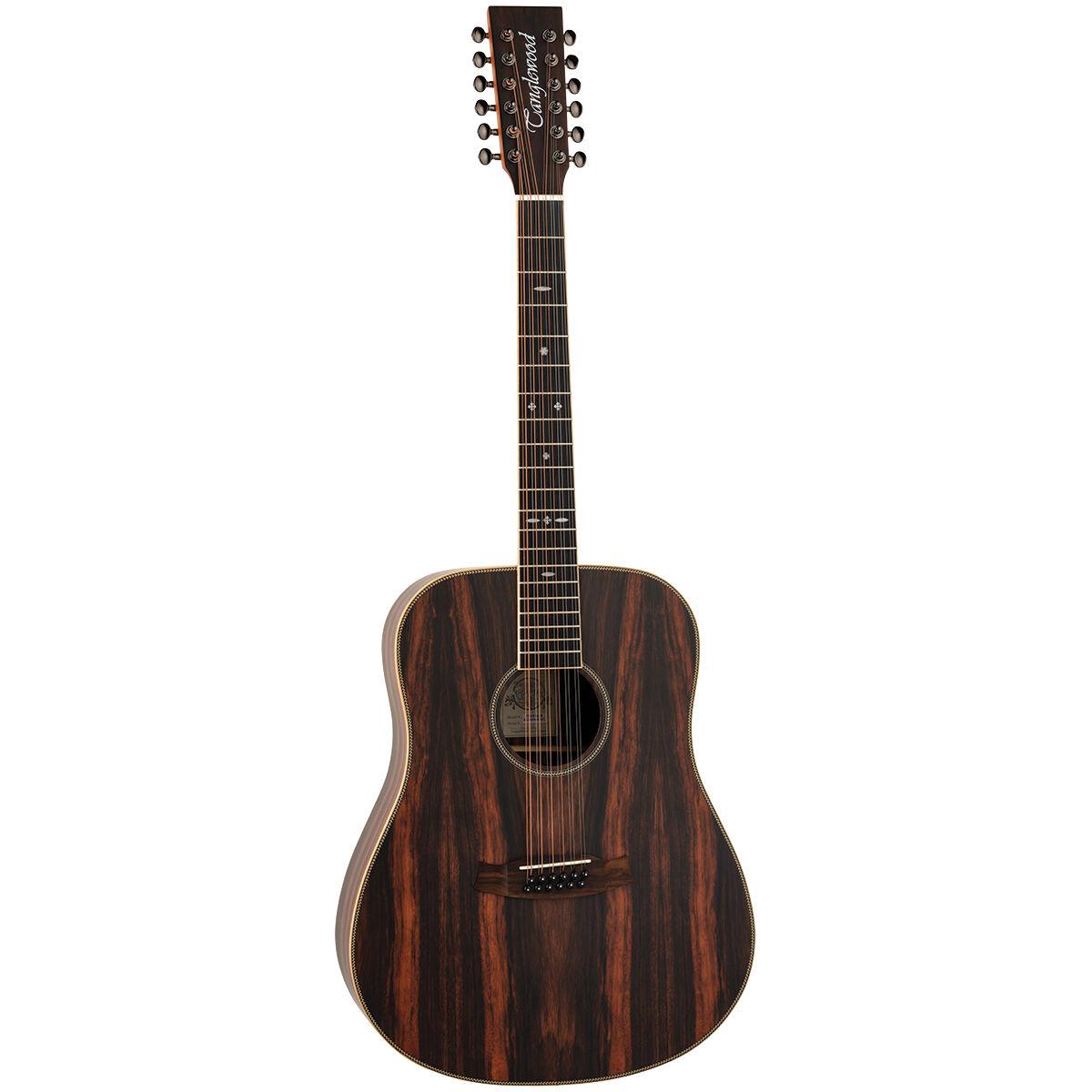 Tanglewood TRU5-12-AE Reunion Pro Acoustic Guitar 12-String Dreadnought All Ebony Solid Top