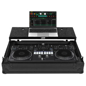 UDG F-U91096BL Ultimate Flight Case Pioneer DDJ-REV5 Black Plus w/ Laptop Shelf