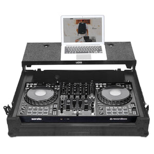 UDG U91088BL Ultimate Flight Case Pioneer DDJ-FLX10 Black Plus (Laptop Shelf + Wheels)