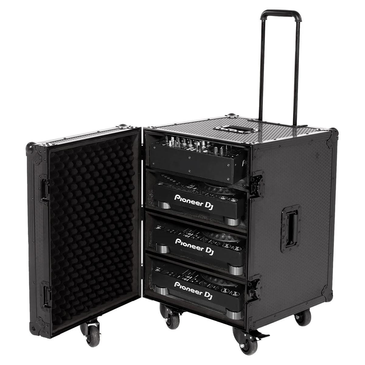 UDG U91101BL Ultimate Flight Case 4 CDJ/ Mixer Black w/ Trolley & Spinner Wheels