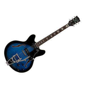 VOX BC-V90-BL Bobcat V90 Semi-Hollow Electric Guitar Sapphire Blue w/ Bigsby & Hardcase