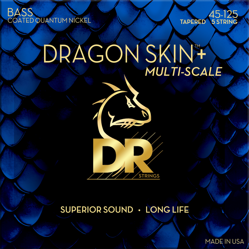 DR Dragon Skin+ DBQM5-45 Quantum Nickel Bass Guitar Strings: 45-125 Multi-Scale